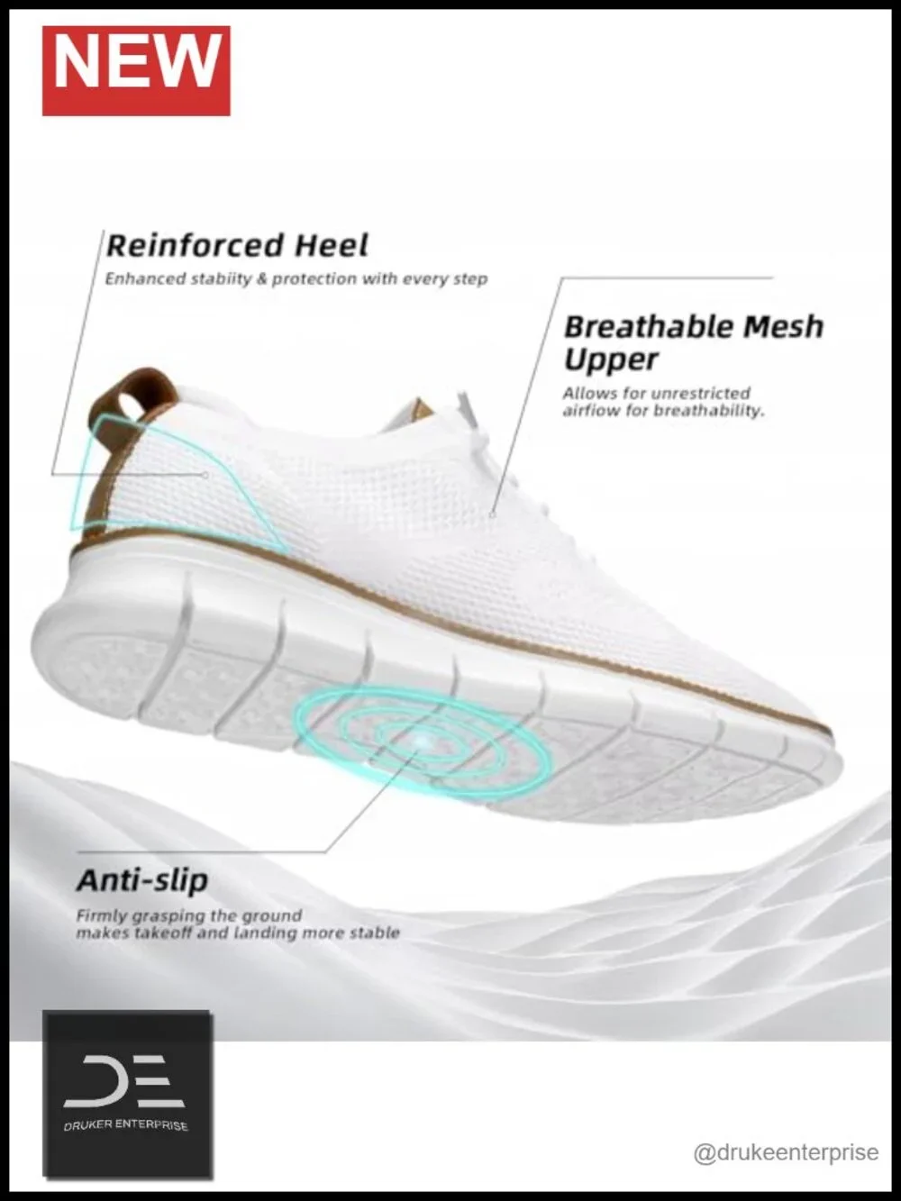 Men's Mesh Oxfords Business Walking Shoes Lightweight Soft Sole